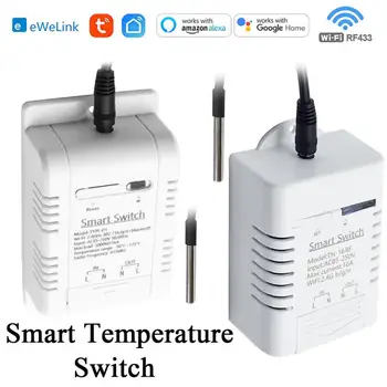Tuya Ewelink WIFI Inteligentní Teplotní Spínač 16A 3000W Inteligentní Monitorovací Termostat Kompatibilní S RF433 Alexa Google Domov
