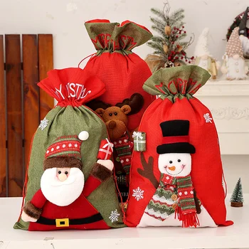 Nové Velké Trojrozměrné Povlečení Vánoční Dárková Taška Santa Claus dárkové Tašky Vánoční Cukroví Taška Náramek Šperky Balení Bag