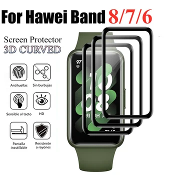 3D Zakřivené Tvrzené Sklo Pro Huawei Band 8 7 6 Pro Chytré Hodinky Screen Protector Film Pro Huawei Band 8 Honor Band 7 Skleněných Film