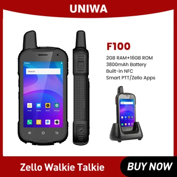 UNIWA F100 4 Palce SOS Tlačítko, Android PoC Rádio Zello PTT 4G Walkie Talkie NFC Phone4.0 Palcový 2G RAM 16G ROM MobilePhone
